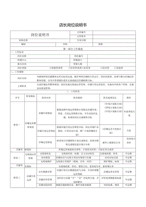 店长岗位说明书.docx