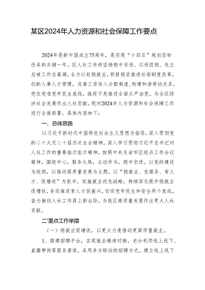 某区2024年人力资源和社会保障工作要点.docx