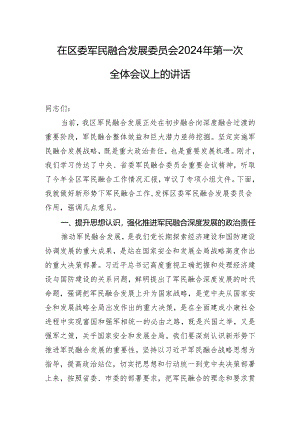 在区委军民融合发展委员会2024年第一次全体会议上的讲话.docx