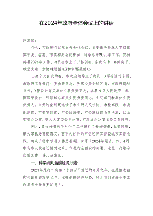 在2024年政府全体会议上的讲话.docx