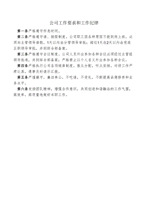 公司工作要求和工作纪律.docx
