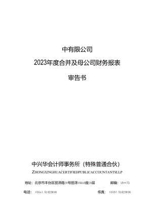 中路股份2023年度合并及母公司财务报表审计报告书.docx