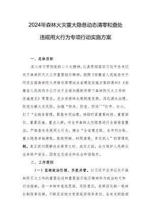 2024年森林火灾重大隐息动态清零和查处违规用火行为专项行动实施方案.docx