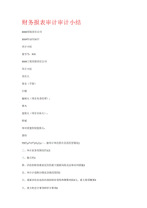 财务报表格审计审计小结.docx