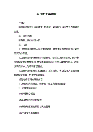 新上岗护士培训制度.docx