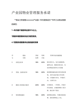 产业园物业管理服务承诺全套.docx