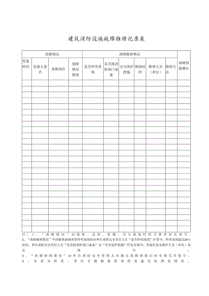 16建筑消防设施故障维修记录表12页12面（根据实际情况）.docx