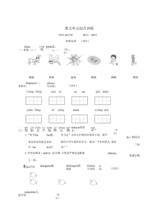 第五单元综合训练模板.docx