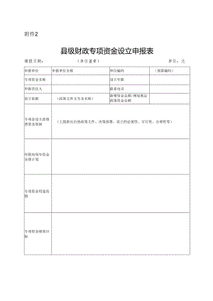 县级财政专项资金设立申报表.docx