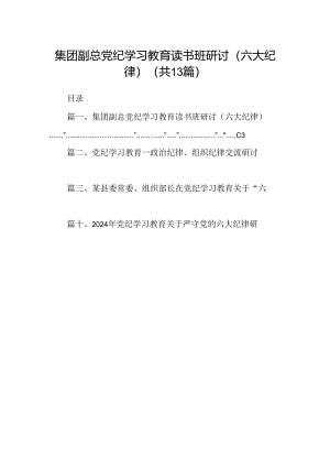 集团副总党纪学习教育读书班研讨（六大纪律）13篇（详细版）.docx