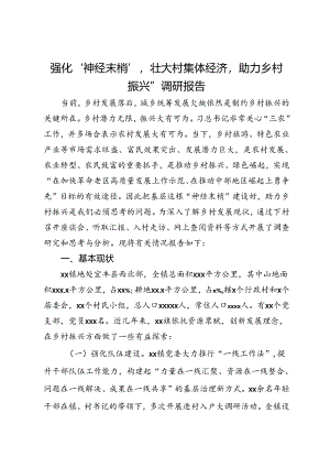 强化‘神经末梢’壮大村集体经济助力乡村振兴”调研报告.docx