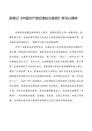 《2024新版中国共产党纪律处分条例》学习心得体会八篇.docx