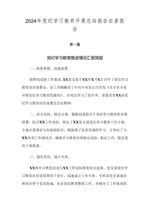 2024年党纪学习教育开展总结报告自查报告.docx