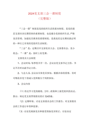 2024党支部三会一课制度.docx
