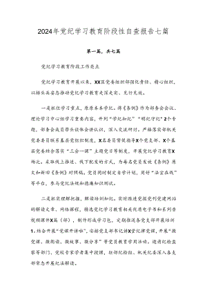 2024年党纪学习教育阶段性自查报告七篇.docx
