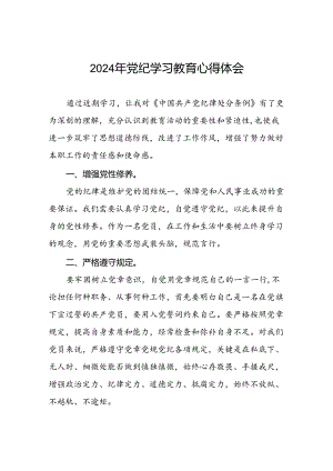 领导干部关于2024年党纪学习教育活动暨学习贯彻新版中国共产党纪律处分条例的学习感悟四篇.docx