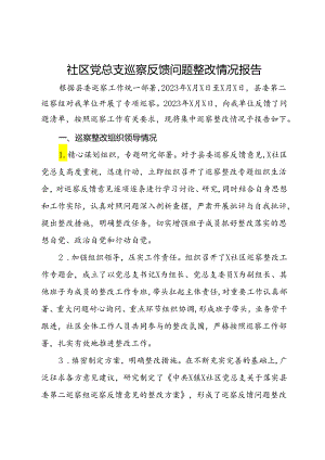 社区党总支巡察反馈问题整改情况报告.docx