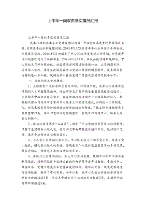 上半年一岗双责落实情况汇报.docx