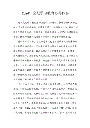 2024年央企纪委书记《学习党纪教育》个人心得体会 （8份）.docx