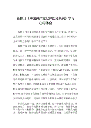 银行党员关于学习2024新修订中国共产党纪律处分条例的学习心得体会八篇.docx