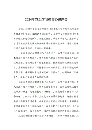 银行党员干部关于2024年党纪学习教育心得体会四篇.docx
