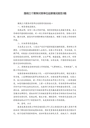 围绕三个聚焦对某单位巡察情况报告3篇.docx