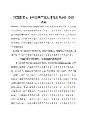 党支部书记《中国共产党纪律处分条例》心得体会.docx