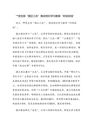党支部“摆正三态”推动党纪学习教育“时刻在线”.docx