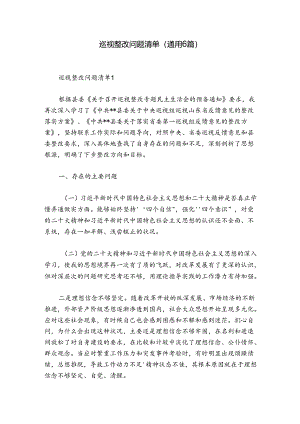 巡视整改问题清单(通用6篇).docx