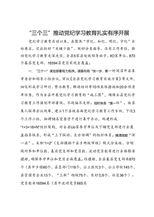 某县党纪学习教育经验做法.docx