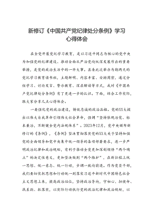 中国共产党纪律处分条例2024版学习心得十九篇.docx
