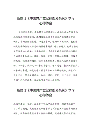 党员干部关于2024版新修订中国共产党纪律处分条例读书班研讨发言材料八篇.docx