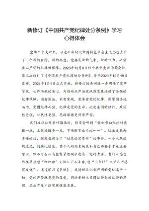 党员干部2024新修订《中国共产党纪律处分条例》学习心得体会八篇.docx
