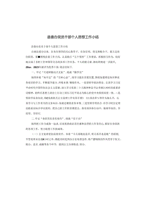 县委办党员干部个人思想工作小结.docx