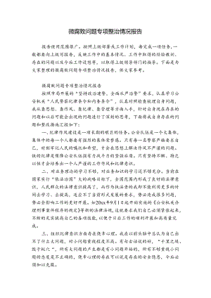 微腐败问题专项整治情况报告.docx