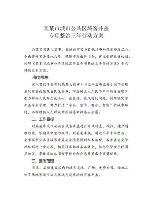 某某市城市公共区域客井盖专项整治三年行动方案.docx