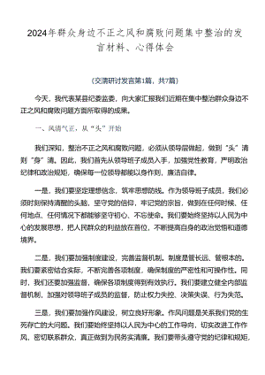 2024年群众身边不正之风和腐败问题集中整治的发言材料、心得体会.docx