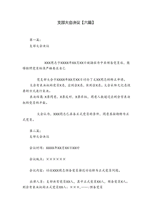 支部大会决议【六篇】.docx