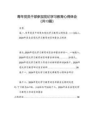 青年党员干部参加党纪学习教育心得体会（共13篇）.docx