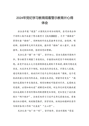 2024年关于党纪学习教育警示教育心得体会(19篇).docx