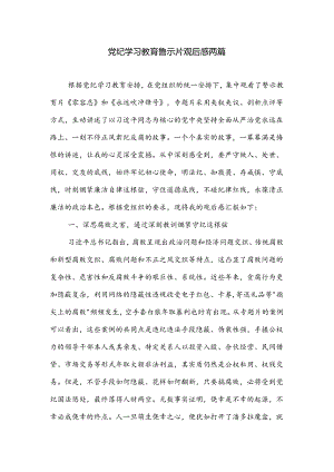 党纪学习教育警示片观后感两篇.docx