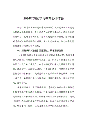 关于2024年党纪学习教育活动心得体会发言稿七篇.docx