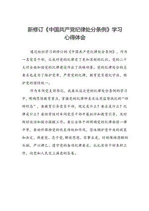 中国共产党纪律处分条例2024版学习心得八篇.docx
