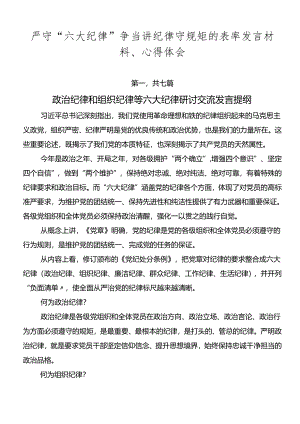 严守“六大纪律”争当讲纪律守规矩的表率发言材料、心得体会.docx