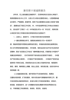 新任职干部述职报告.docx