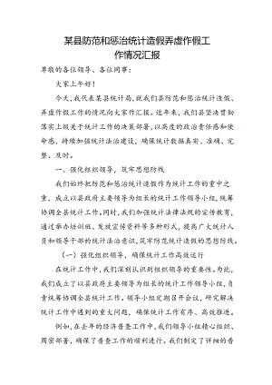 某县防范和惩治统计造假弄虚作假工作情况汇报.docx