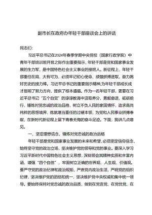 3篇 2024年副市长在政府办年轻干部座谈会上的讲话.docx