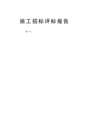 施工招标评标报告范本.doc