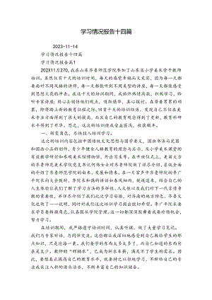 学习情况报告十四篇.docx
