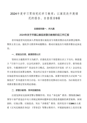 2024年度学习贯彻党纪学习教育：以案促改开展情况的报告、自查报告9篇.docx